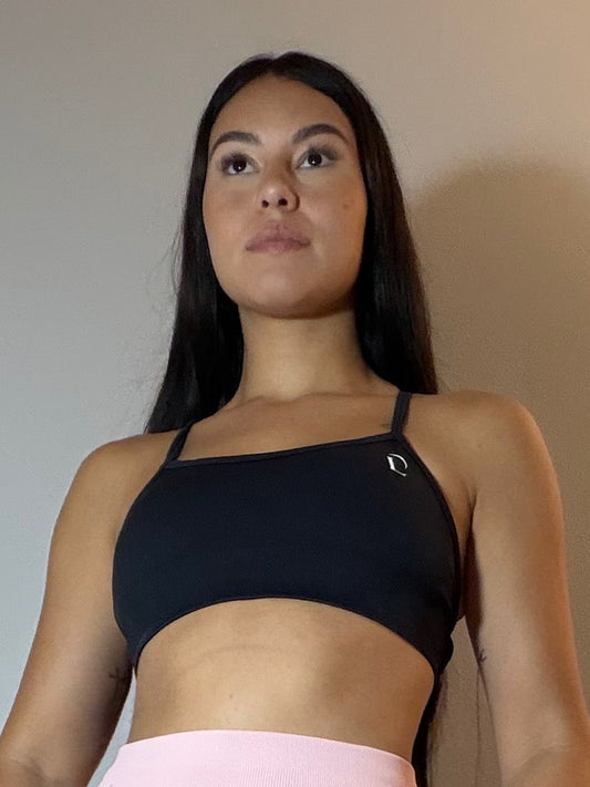 CROSS BACK TOP - BLACK